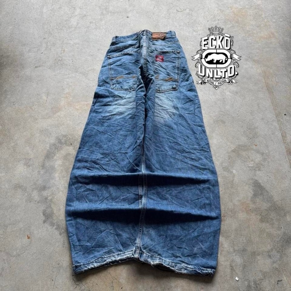 Baggy Ecko Unltd. Wide Leg Southpole Styl Y2K Vintage Denim Jeans 32x32